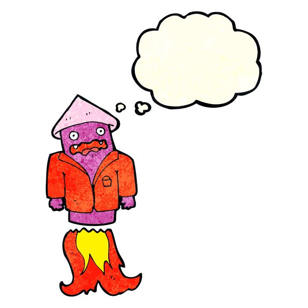 卡通烟花在西装与思想图片下载