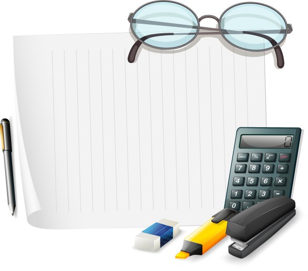 空白纸及其他文具图片下载