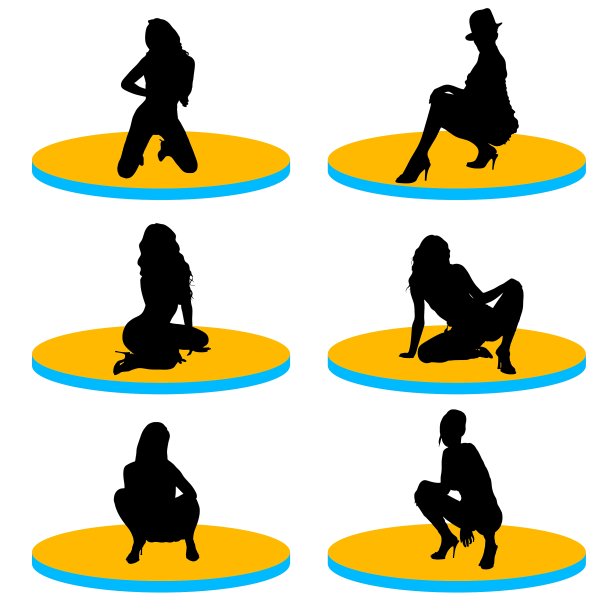 女孩性感的舞台剪影图片下载