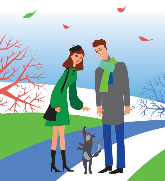 女人和男人和狗图片下载