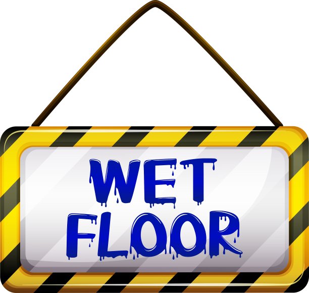 潮湿的地板上招牌图片下载