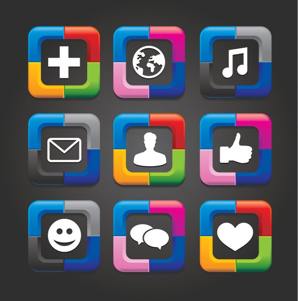 社交媒体的按钮图片下载