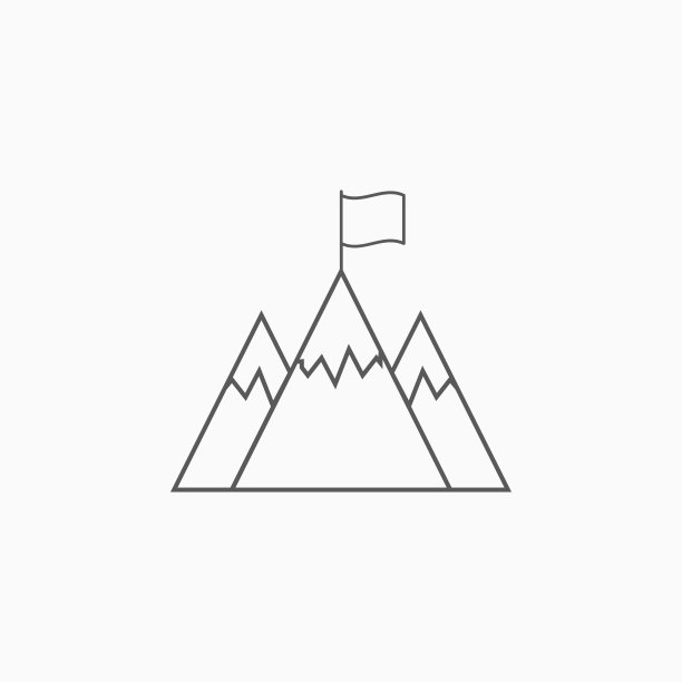 山顶有旗帜图标图片下载