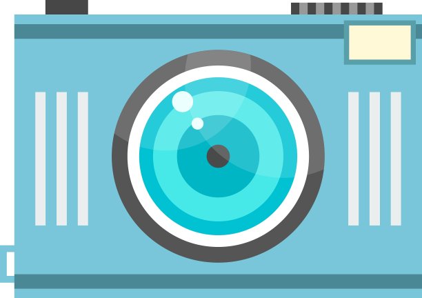 蓝色照片相机在复古风格图片下载