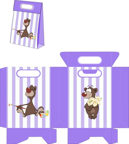 一个棕熊包包图案图片下载