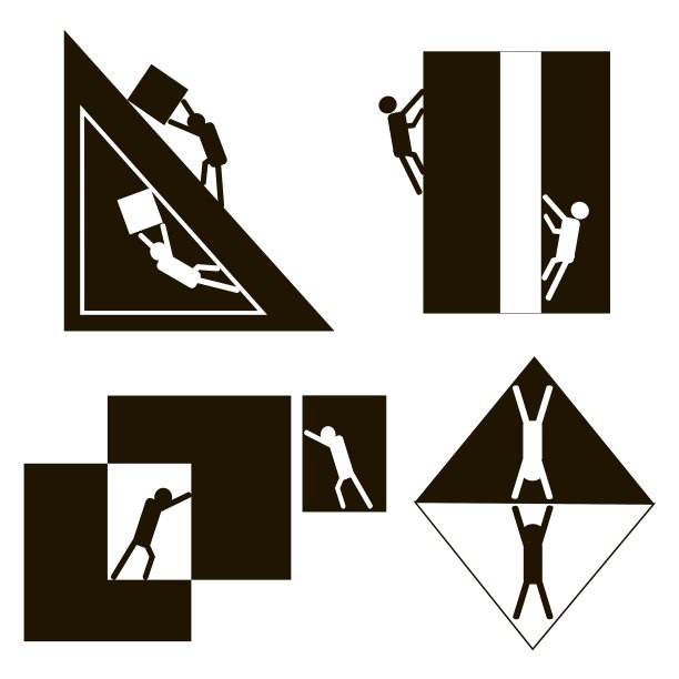 黑白几何男人图片下载