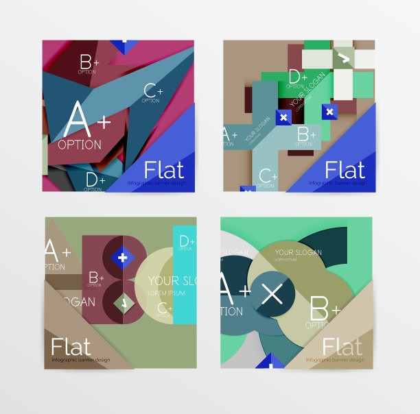 平面设计方形信息图表横幅图片下载