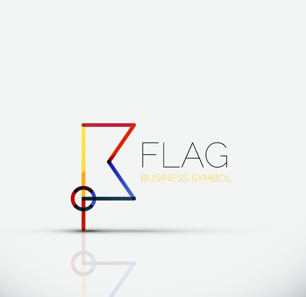 标志旗帜抽象线性几何商业图标图片下载