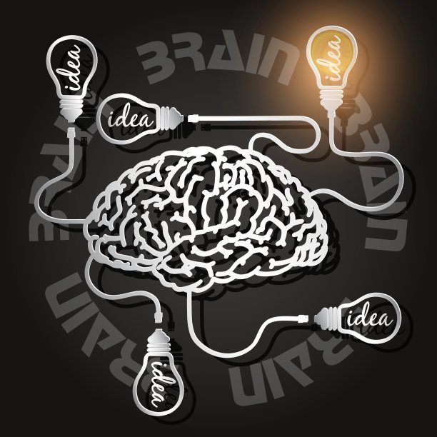 剪纸大脑和用usb线的灯泡图片下载