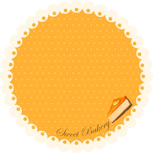 边框设计与橙色芝士蛋糕图片下载