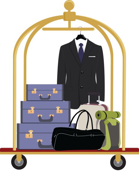 酒店的行李推车图片下载