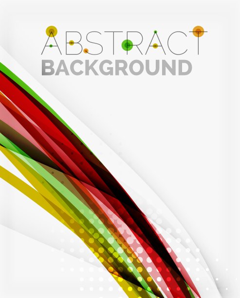 橙色和绿色的波浪线设计自然生态图片下载