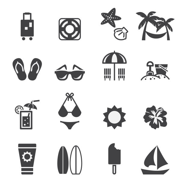 海滩上的图标图片下载