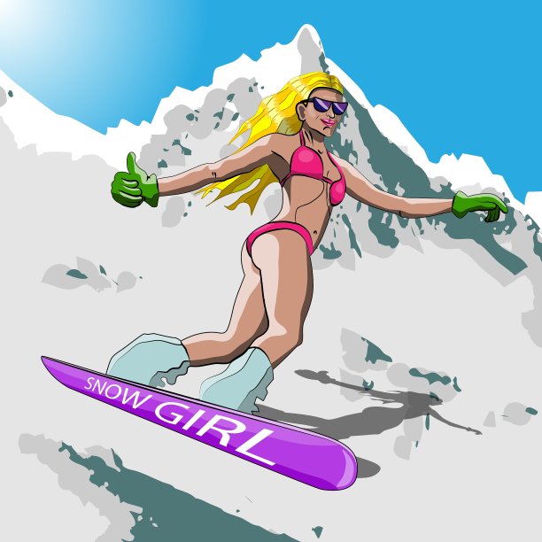 雪的女孩图片下载