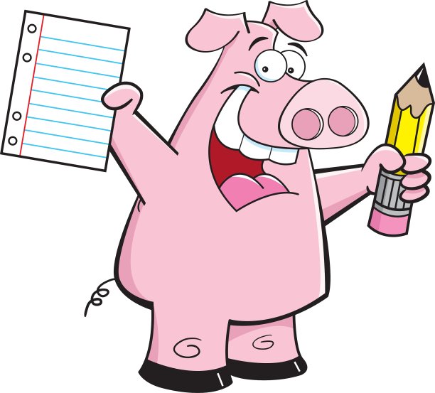 卡通学生猪图片下载