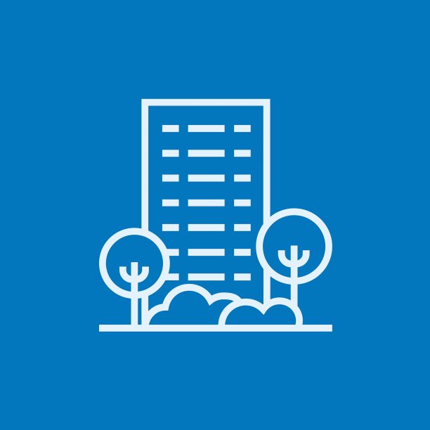 住宅建筑用树木线条图标图片下载