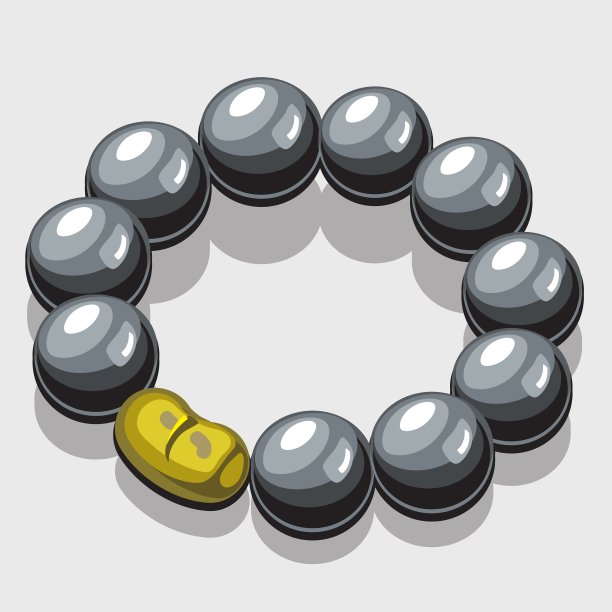 有黑珍珠和金扣的手镯图片下载