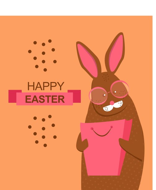 带购物袋的复活节兔子图片下载