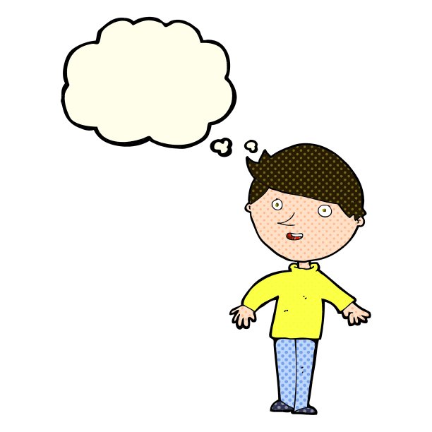 卡通快乐的人与思想泡泡图片下载