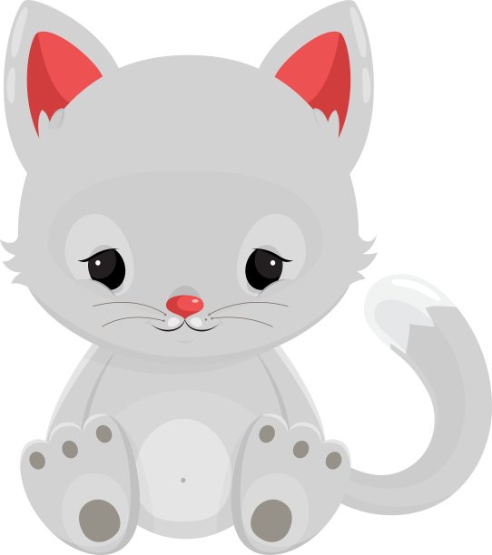 白猫孤立在白色背景上图片下载