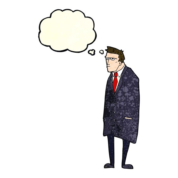 卡通坏脾气的人带着思想泡泡图片下载