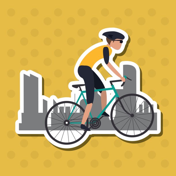 平面自行车生活方式设计编辑图片下载