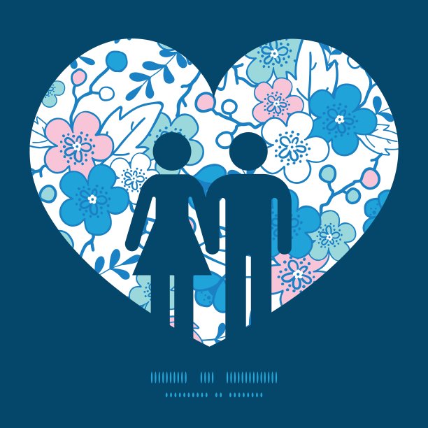 蓝色和粉红色的和服合二为一图片下载