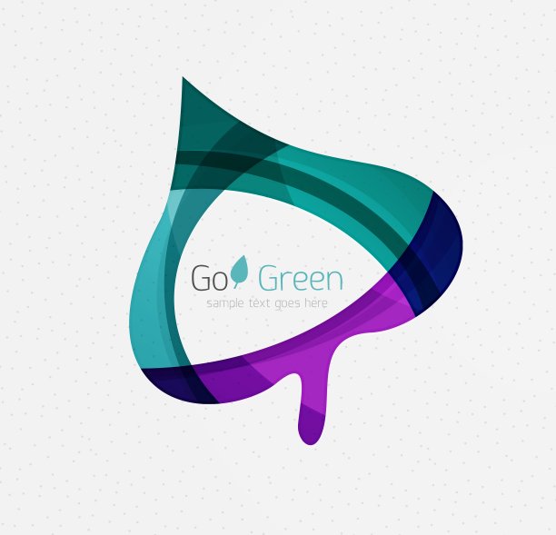 绿色概念几何设计生态叶图片下载