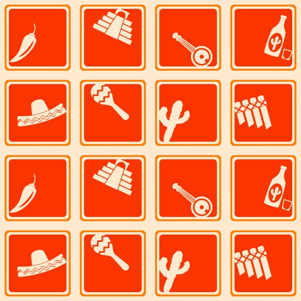 无缝背景与墨西哥的符号图片下载