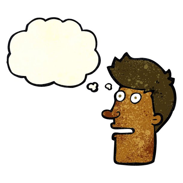 卡通震惊了男脸上的思想泡泡图片下载