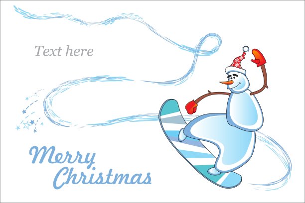 雪人圣诞卡片图片下载