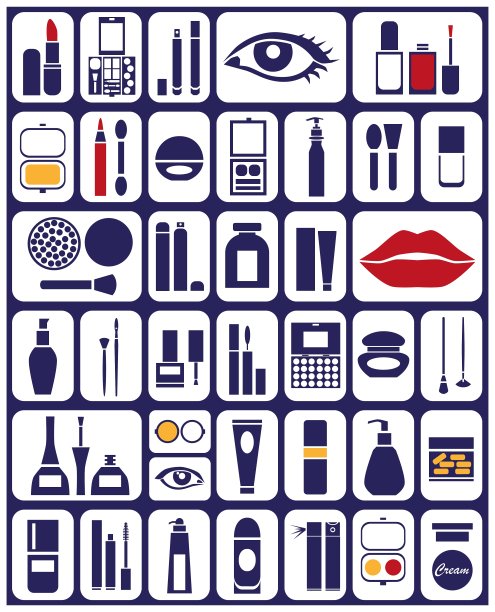 化妆品图标白色图片下载
