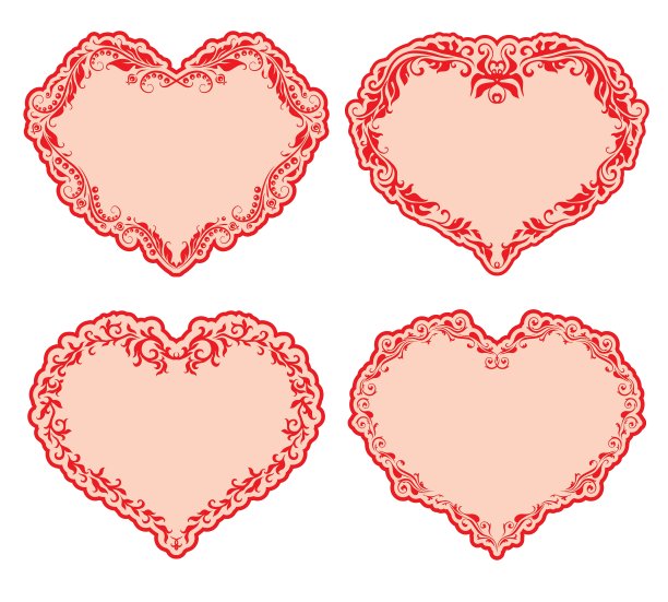一套华丽的心形框架图片下载