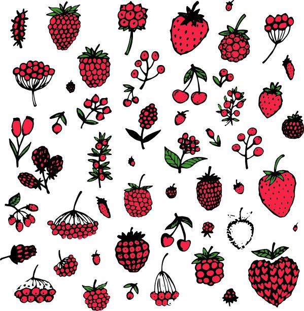 为你的设计收集浆果的草图图片下载