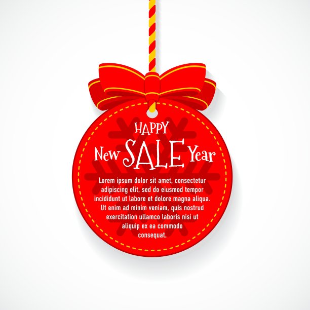 新年销售快乐红球徽章图片下载