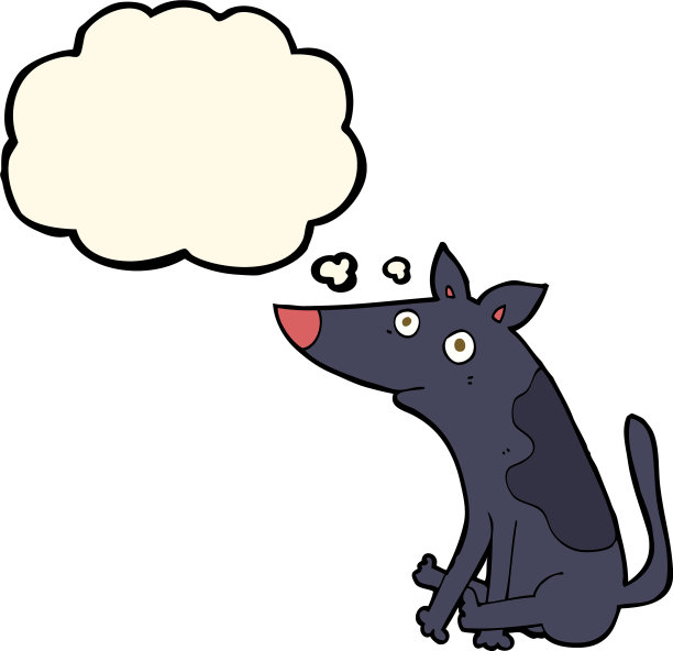 卡通狗与思想泡泡图片下载