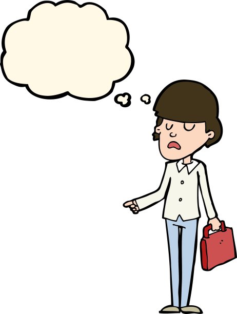 卡通傲慢的商人用思想指向图片下载