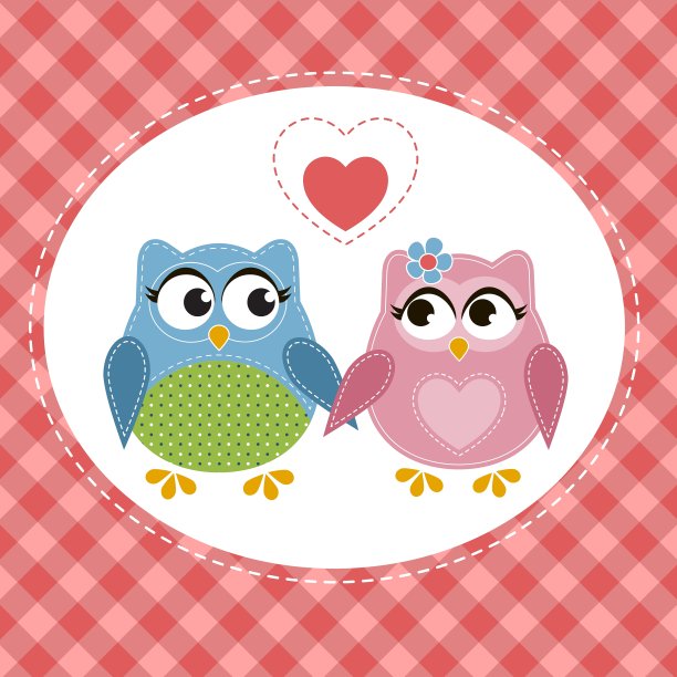 猫头鹰在爱图片下载