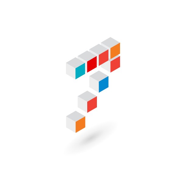 3D立方体数字7 Logo图标设计模板图片下载