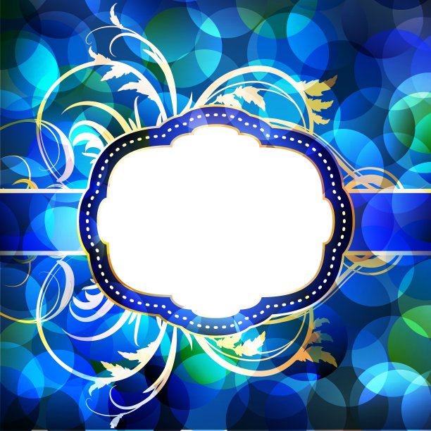 蓝色耀斑灯背景与复古的框架图片下载