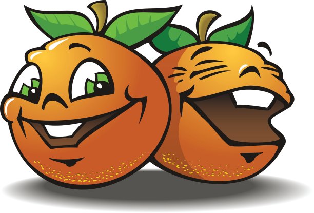 两个快乐的橙子图片下载