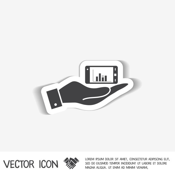 手拿着智能手机和图表图片下载