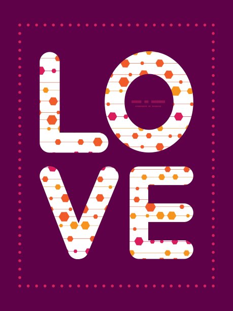 抽象多彩的条纹和形状的爱图片下载