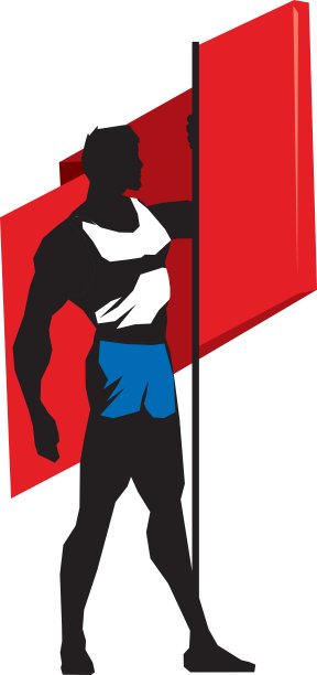 运动员与国旗图片下载