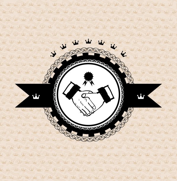 黑色复古复古的标签程式化握手图片下载