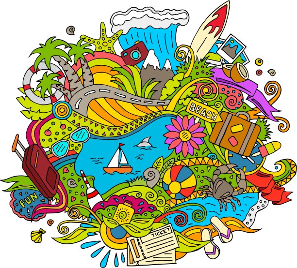 涂鸦的暑假图片下载