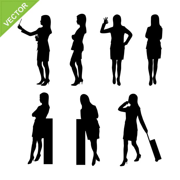 商业女性剪影图片下载