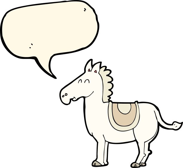 卡通驴与语音泡泡图片下载