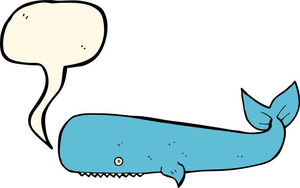 卡通鲸鱼与讲话气泡图片下载