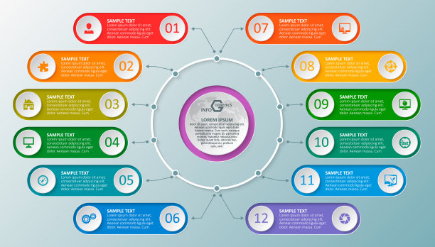 摘要三维纸张信息图。业务模板。矢量图图片下载